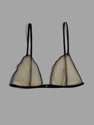 NUDE AND BLACK SOFT CUP BRA