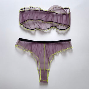 NEON PURPLE SET BANDEAU AND STRING