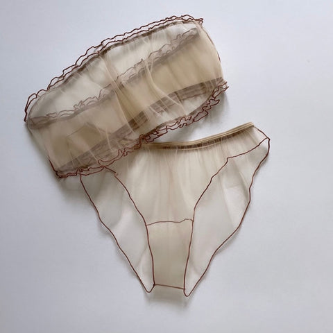 CHAMPAGNE BUBBLES SET BANDEAU AND KNICKERS